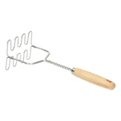 Aardappelstamper, rubberhout en rvs