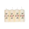 Adventskaarsen met hulst, set van 4, Ø4 x 10 cm