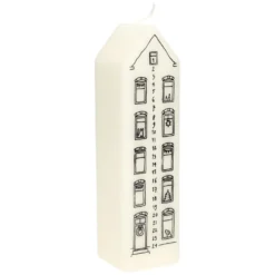 Adventskaars, huis, wit, 20 cm