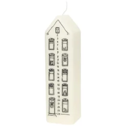 Adventskaars, huis, wit, 20 cm