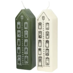 Adventskaars, huis, wit, 20 cm