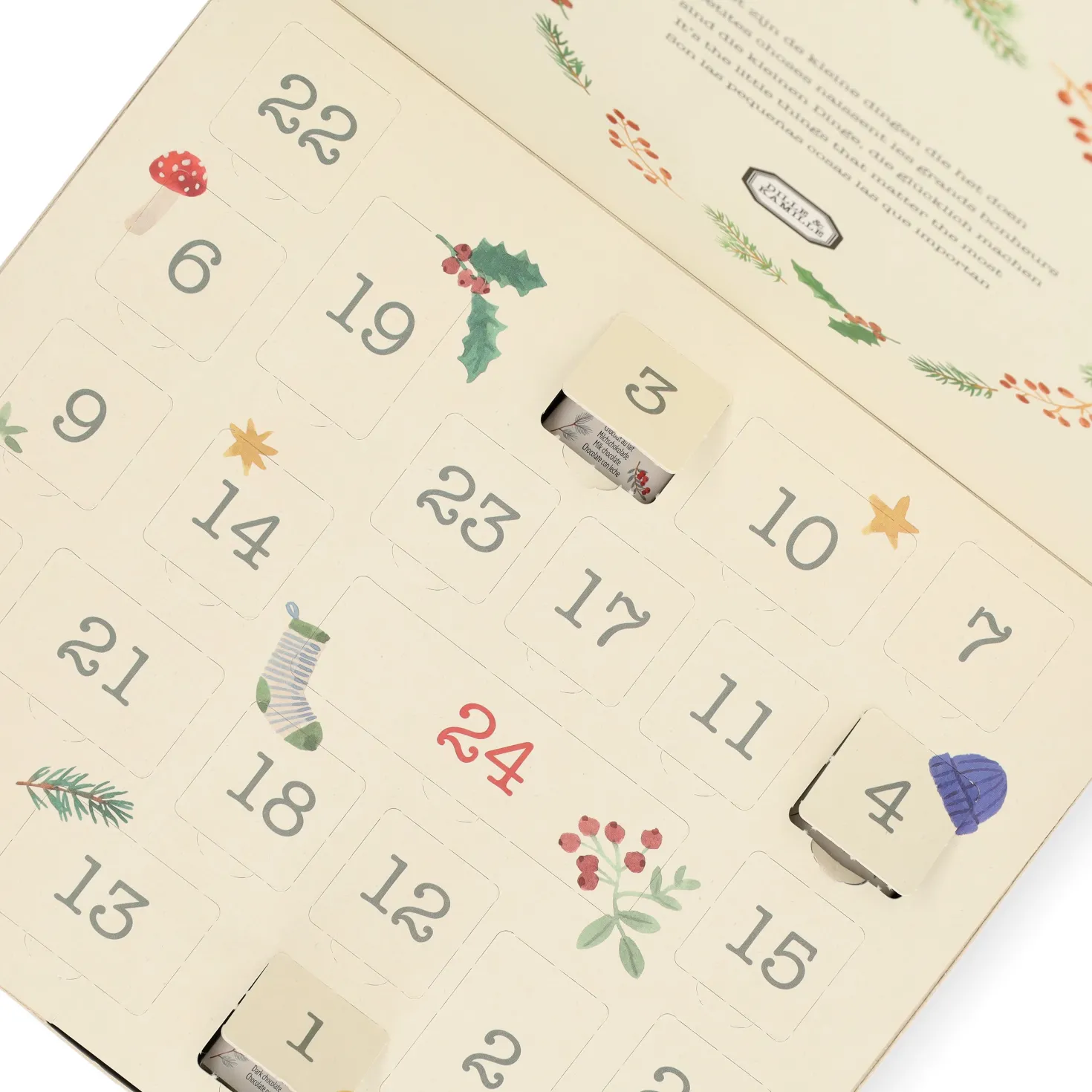 Adventskalender, chocolade, 209 gram