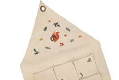 Adventskalender, ongebleekt bio-katoen, bosvondsten, 115 x 40 cm