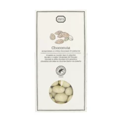 Amandelen in witte chocolade & pistache, 100 gram
