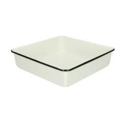 Bakvorm, emaille, zwart/wit, 25 x 25 cm