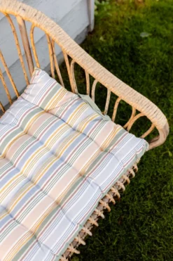Bankkussen, bio-katoen, meerkleurig gestreept, 140 x 50 cm