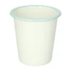 Beker, emaille, wit met blauwe rand