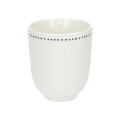 Beker met blauwe stip, organisch, porselein, Ø 7,6 cm