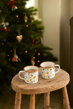 Beker met oor, emaille, specerijen, Ø8 cm