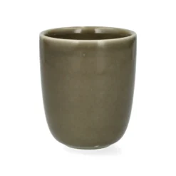 Beker, reactieve glazuur, steengoed, olijfgroen, 200 ml