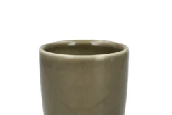 Beker, reactieve glazuur, steengoed, olijfgroen, 200 ml