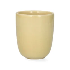 Beker, reactieve glazuur, steengoed, korengeel, 200 ml