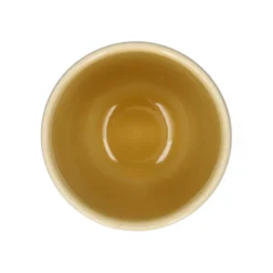 Beker, reactieve glazuur, steengoed, korengeel, 200 ml