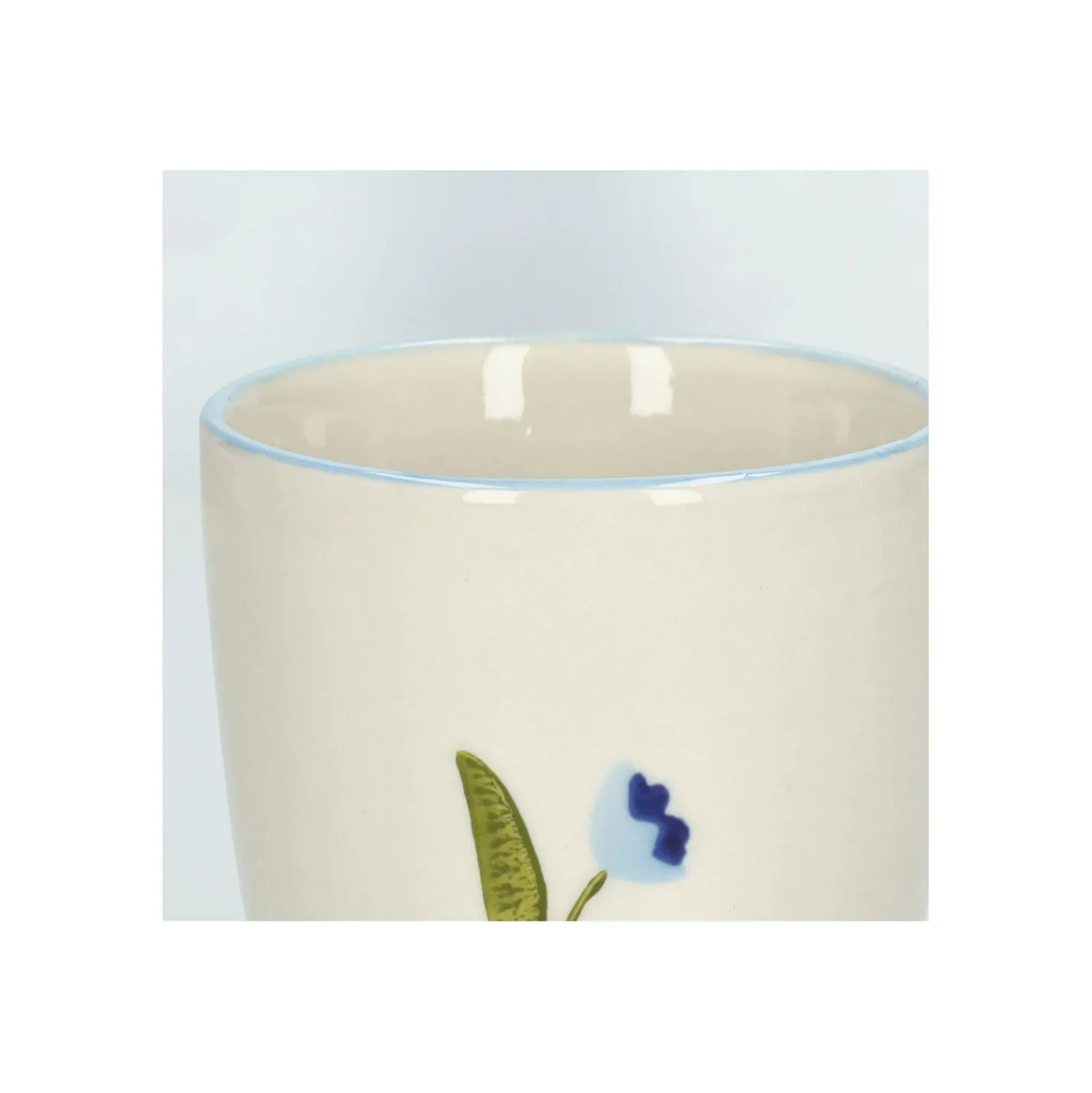 Beker, steengoed, blauwe tulp, Ø 7,5 cm