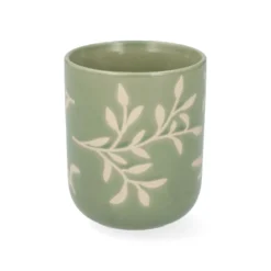 Beker, steengoed, donkergroen, takjes, 280 ml