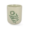 Beker, steengoed, groen, cosmosbloem, 280 ml