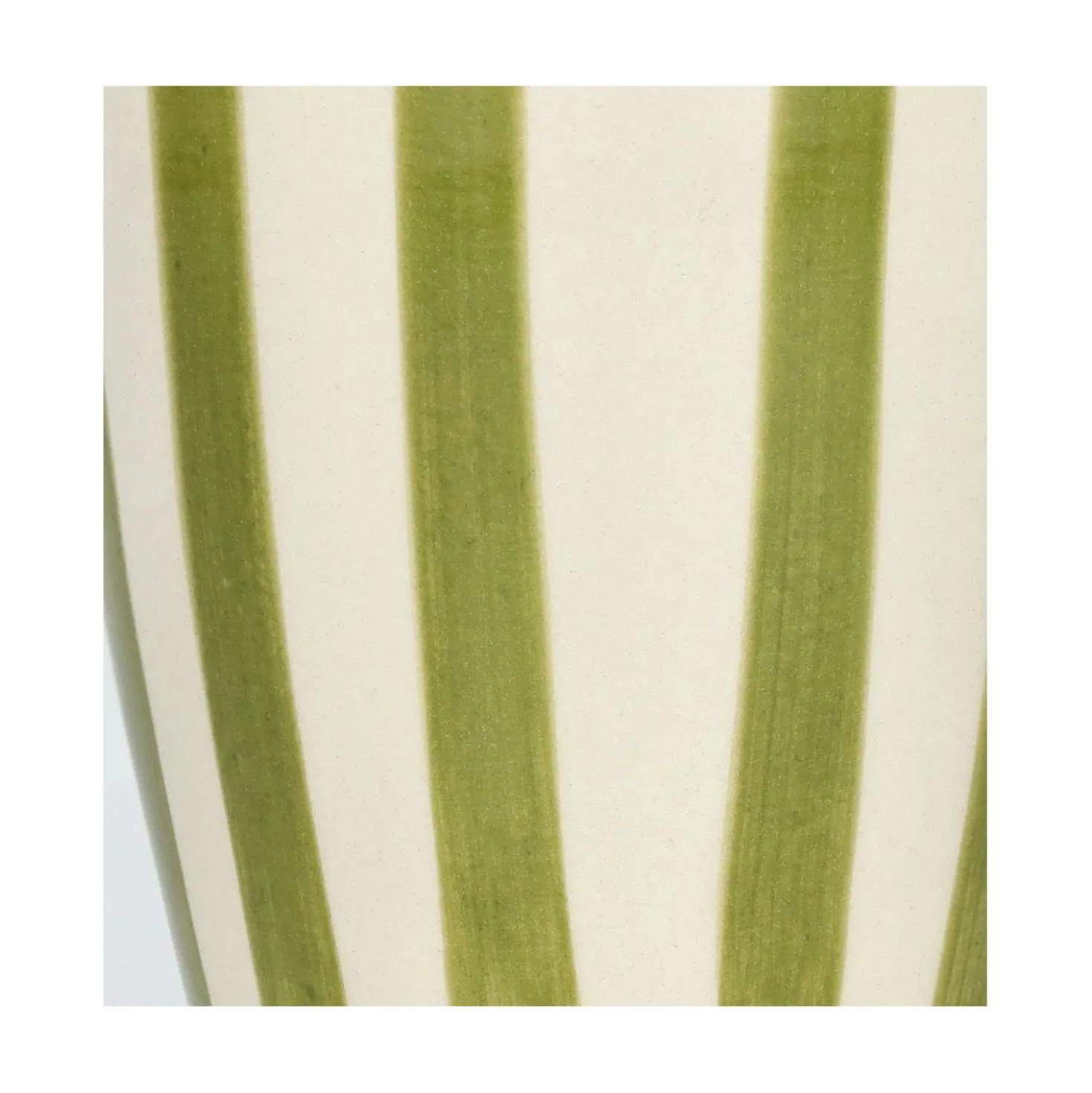 Beker, steengoed, groen gestreept, Ø 7,5 cm