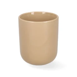 Beker, steengoed, zandkleurig, klokjesbloem, 280 ml