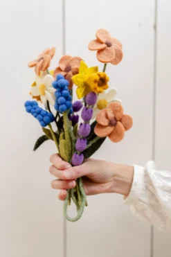 Blauw druifje, vilt, 22 cm