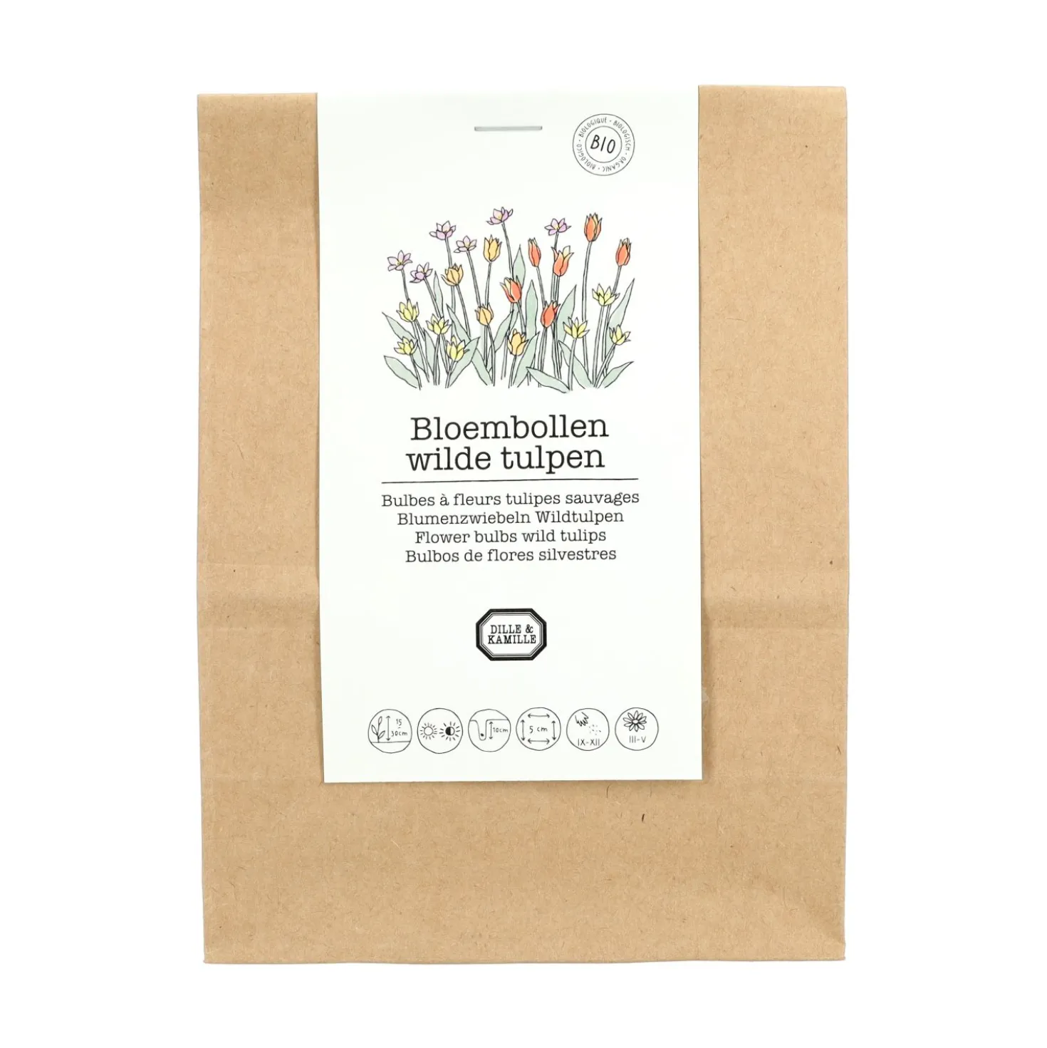 Bloembollen, biologisch, wilde tulpen, 5 stuks