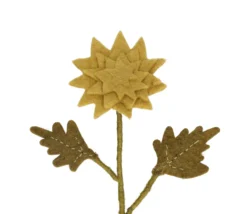 Bloem dahlia, vilt, geel, 35 cm