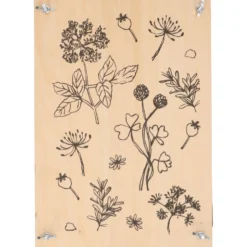 Bloemenpers, hout, 29,7 x 21 cm