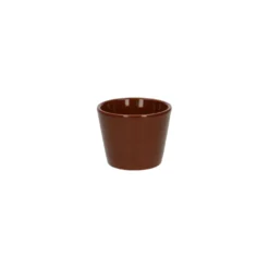 Bloempot, aardewerk, cognacbruin, Ø 7 cm