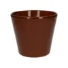 Bloempot, aardewerk, cognacbruin, Ø 17,5 cm