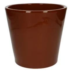Bloempot, aardewerk, cognacbruin, Ø 20 cm