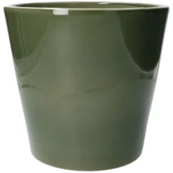 Bloempot, aardewerk, donkergroen, Ø 24 cm