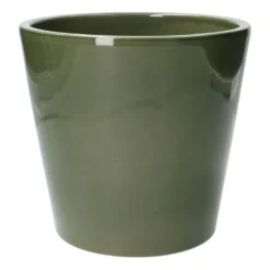 Bloempot, aardewerk, donkergroen, Ø 20 cm