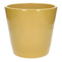 Bloempot, aardewerk, geel, Ø 25 cm