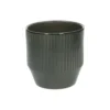 Bloempot, aardewerk, grijsgroen geribbeld, Ø 13 cm