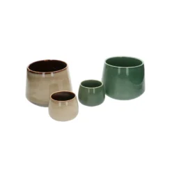 Bloempot 'Juul', aardewerk, groen, Ø 17 cm