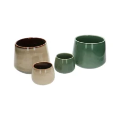 Bloempot 'Juul', aardewerk, zand, Ø 17 cm