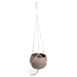 Bloempot met ophangkoord, terracotta