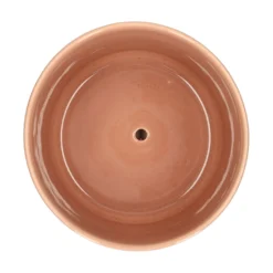 Bloempot met schotel, aardewerk, oudroze, Ø16 x 15 cm
