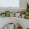 Bloempot, steengoed, groen, Ø 21 cm