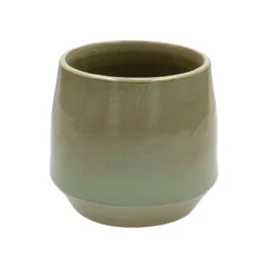 Bloempot, steengoed, groen, Ø 15 cm