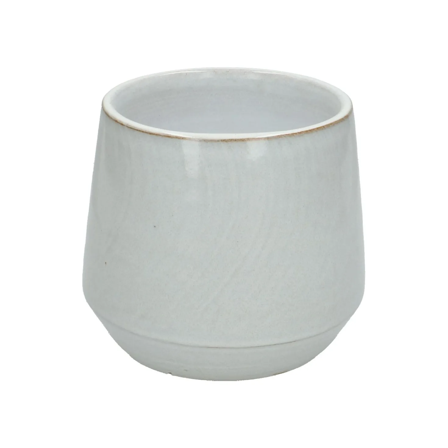 Bloempot, steengoed, wit, Ø 15 cm
