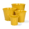 Bloempot, zink, bremgeel, Ø17 cm