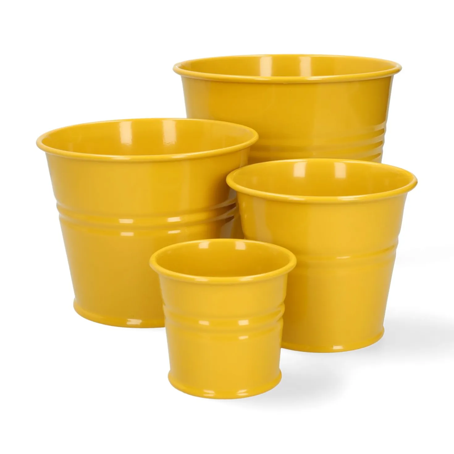 Bloempot, zink, bremgeel, Ø17 cm