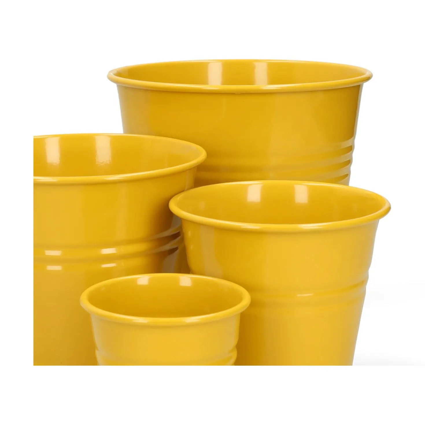Bloempot, zink, bremgeel, Ø17 cm