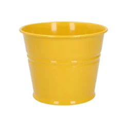 Bloempot, zink, bremgeel, Ø14,5 cm