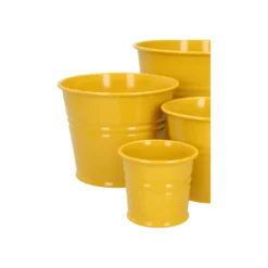 Bloempot, zink, bremgeel, Ø14,5 cm