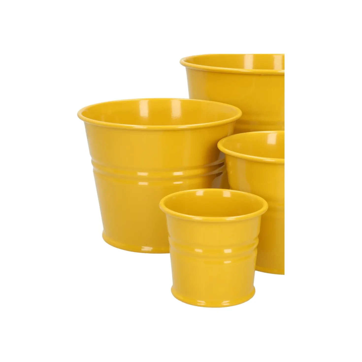 Bloempot, zink, bremgeel, Ø14,5 cm