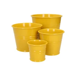 Bloempot, zink, bremgeel, Ø14,5 cm