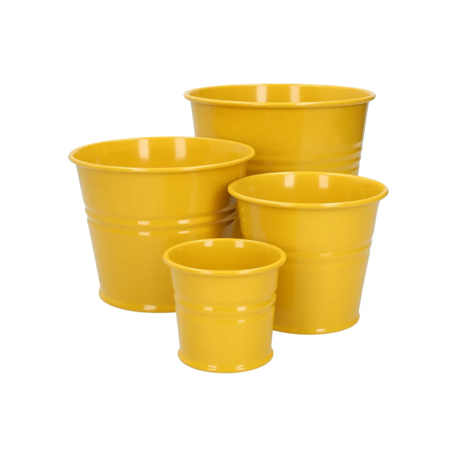 Bloempot, zink, bremgeel, Ø14,5 cm