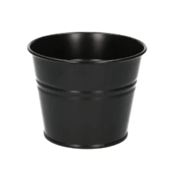 Bloempot, zink, mat zwart, Ø 14 cm