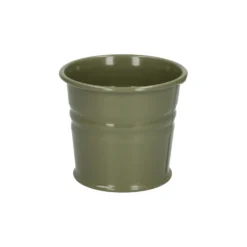 Bloempot, zink, olijfgroen, Ø7 cm